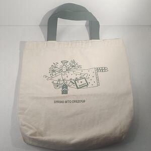 Vintage Spring Into Dresden Cream Tote Bag Primative Angel  I ngel